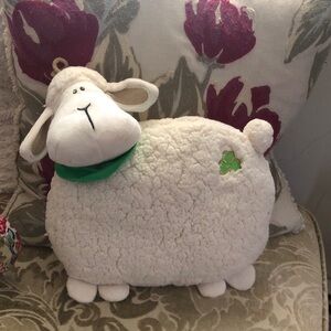 Charming Sheep Accent Pillow - Cream